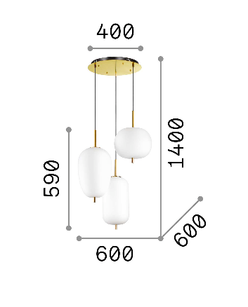 Lampa suspendata UMILE SP3 Ideal-Lux