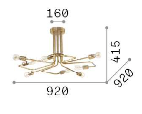 Plafoniera TRIUMPH PL8 Ideal-Lux