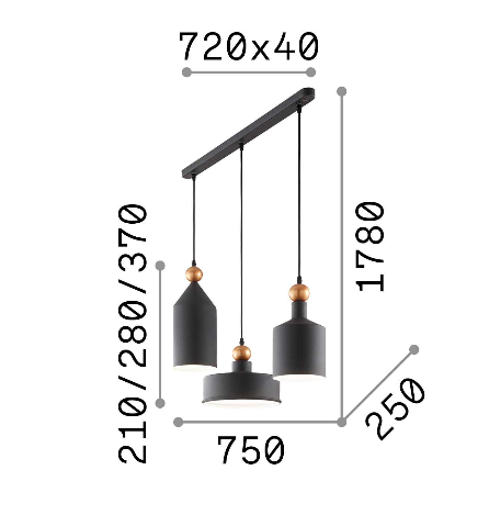 Lampa suspendata TRIADE SP3 Ideal Lux