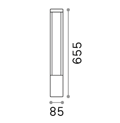 Bolard luminos TIFONE PT H65 Ideal-Lux