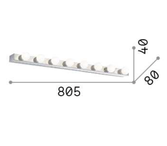 Aplica de perete PRIVE' AP8 Ideal-Lux