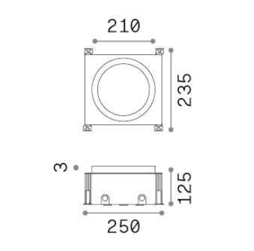 Spot incastrat de exterior Taurus pt d21 wide round Ideal-Lux