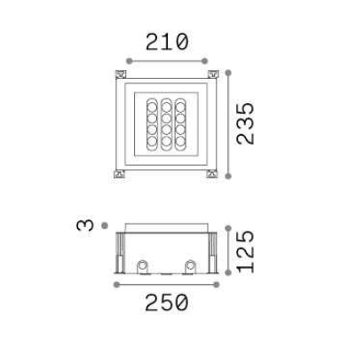 Spot incastrat de exterior Taurus pt d21 accent square Ideal-Lux