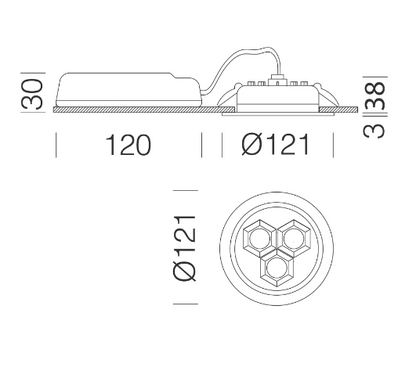 Spot 911 Health Dark UGR<19 - ø121 8W 1000 lm - 4000 K - CRI 80 culoare alb