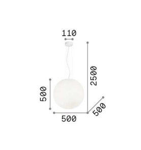 Lampa suspendata MAPA BIANCO SP1 D50 Ideal-Lux