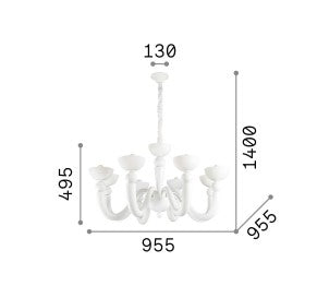 Lampă suspendată BON BON SP8 BIANCO Ideal-Lux