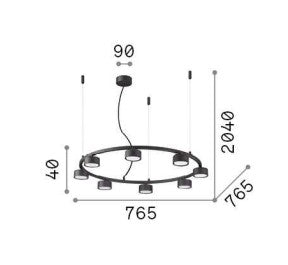 Lampa suspendata MINOR ROUND SP8 Ideal-Lux