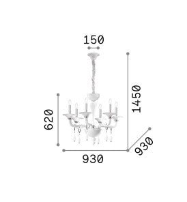 Lampa suspendata MIRAMARE SP6 Ideal-Lux