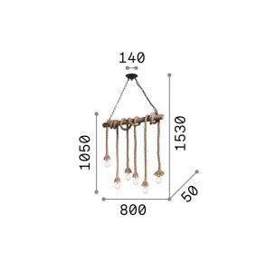 Lampă suspendată CANAPA SP6 Ideal-Lux