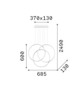 Lampa suspendata FRAME SP CERCHIO Ideal-Lux