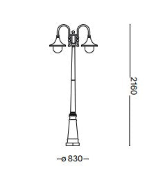 Stalp de iluminat exterior CIMA PT2 Ideal-Lux