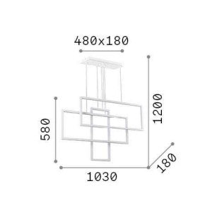 Lampa suspendata FRAME SP RETTANGOLO Ideal-Lux