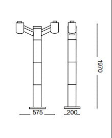 Stalp de iluminat exterior CLIO MPT2 Ideal-Lux