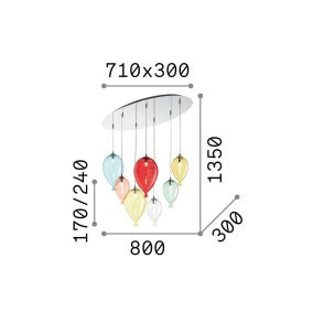 Lampă suspendată CLOWN SP7 Ideal-Lux