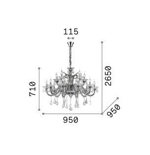 Lampă suspendată COLOSSAL SP15 Ideal-Lux