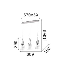 Lampă suspendată CONO SP3 Ideal-Lux