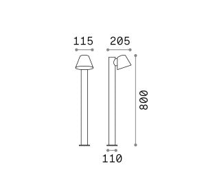 Bolard luminos GAS PT1 Ideal-Lux