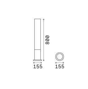 Bolard luminos EDO OUTDOOR PT1 ROUND Ideal-Lux