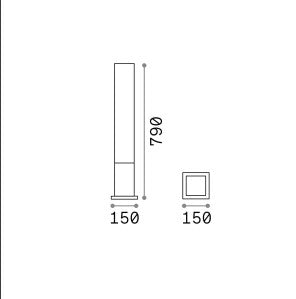 Bolard luminos EDO OUTDOOR PT1 SQUARE Ideal-Lux