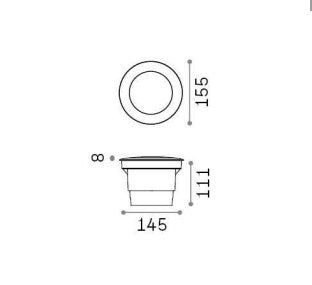 Spot incastrabil de exterior GRAVITY PT ROUND BIG Ideal-Lux