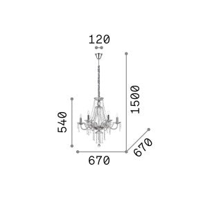 Lampă suspendată AMADEUS SP6 Ideal-Lux