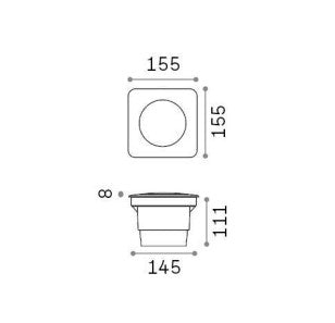 Spot incastrat de exterior GRAVITY PT SQUARE BIG Ideal-Lux