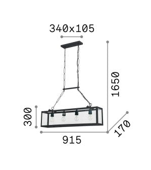 Lampa suspendata IGOR SP4 Ideal-Lux