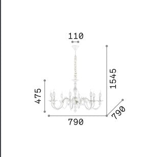 Lampa suspendata JUSTINE SP8 Ideal-Lux