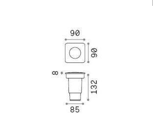 Spot incastrat de exterior GRAVITY PT SQUARE SMALL Ideal-Lux