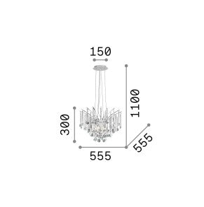 Lampă suspendată AUDI-77 SP6 Ideal-Lux