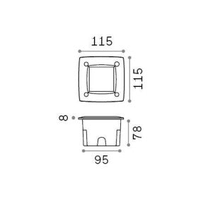 Spot incastrabil de exterior AVENUE FI SQUARE Ideal-Lux