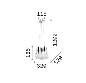 Lampa suspendata LUCE MAX SP3 Ideal-Lux